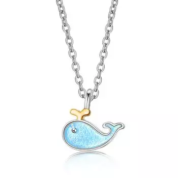 Темпераментное модное ожерелье женское милое маленькое синее ожерелье с китом милое короткое ожерелье с ключицей для подарка девушке copper