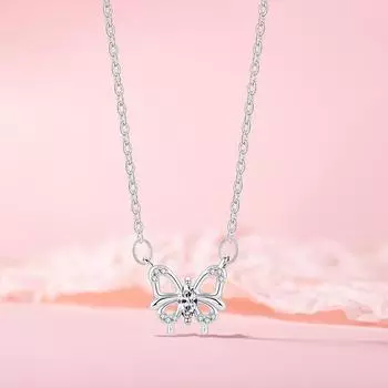 Темпераментное ожерелье-бабочка, женское, легкое, роскошное, полое, из нержавеющей стали, ювелирное изделие на ключицу