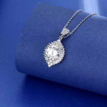 Темпераментное ожерелье с подвеской в виде капли воды, комплект женских ювелирных изделий, роскошное женское ожерелье из стерлингового серебра 925 пробы, женские свадебные аксессуары белый