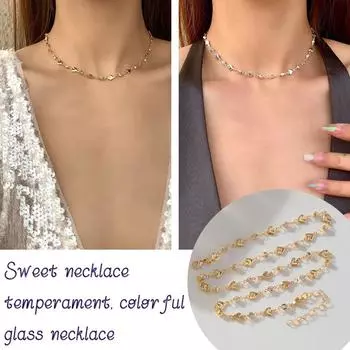 Темпераментное витражное ожерелье ожерелья для женщин цветное ожерелье подарочные ювелирные изделия ювелирные изделия Simp A2Y6 E-1pcs