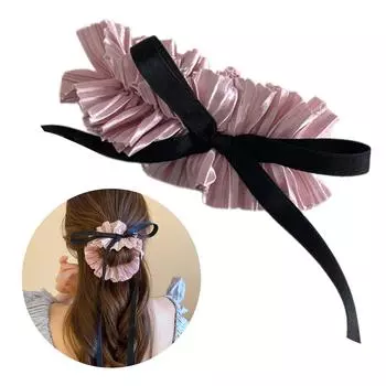 Темпераментные эластичные резинки для волос для девочек, гофрированная отделка, веревка для волос, макияж, весенняя веревка для волос для девочек, средства для укладки волос розовый
