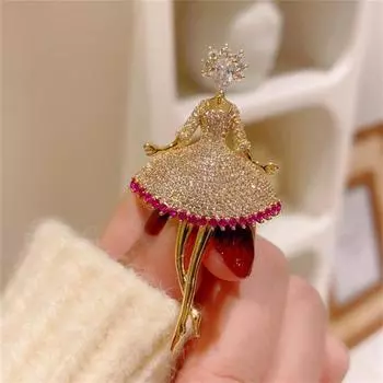 Темпераментные броши для балерин для женщин и девочек, элегантные изысканные циркониевые булавки для танцующих балерин, ювелирные изделия, аксессуары, подарки