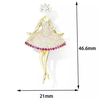 Темпераментные броши для балерин для женщин и девочек, элегантные изысканные циркониевые булавки для танцующих балерин, ювелирные изделия, аксессуары, подарки
