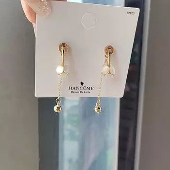 Темпераментные длинные серьги с бахромой, легкие роскошные серьги Mori Opal, простые, супер сказочные украшения для ушей