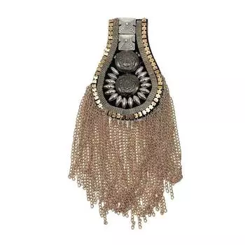 Темпераментные кисточки и стразы, прочная блестящая брошь на плечо, декор для сумки, эполет золотистый