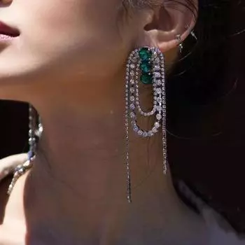 Темпераментные короткие серьги Восточного пролива, европейские и американские модные многослойные украшения Riam Streaming Su Er, женские украшения серебряный