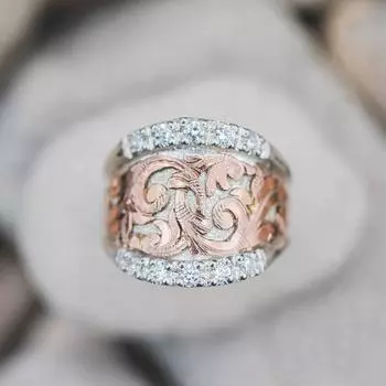 Темпераментные милые розовые кольца на палец с резным узором для женщин, серебряный цвет, модные женские кольца, ювелирные изделия для вечеринок 10