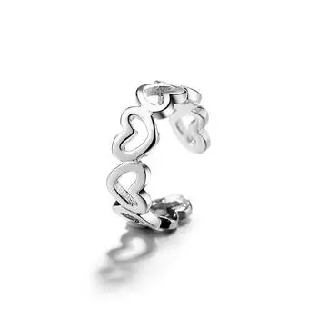 Темпераментные милые серьги-клипсы в форме сердца, дизайнерские модные женские серьги-клипсы в форме косточек для чувствования любви в стиле Гонконга copper (white gold)