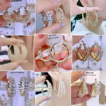 Темпераментные модные серьги-кольца Стильные и высококачественные серьги с кристаллами Легкие роскошные уникальные и универсальные серьги