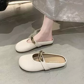 Темпераментные неглубокие туфли-лодочки женские летние новые Мэри Джейн на мягкой подошве, туфли Doudou, туфли с закрытым носком, полушлепанцы 35