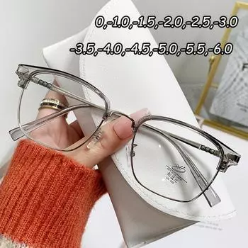 Темпераментные очки с защитой от синего света в полурамке для близорукости для мужчин, деловые очки для вождения на открытом воздухе anti blue light -0 серый/серебряный