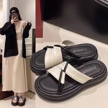 Темпераментные сандалии, новые летние сандалии с крестообразной головкой и обувь на плоской подошве, нескользящая пляжная обувь 36 серебряный