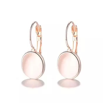 Темпераментные серьги с драгоценными камнями для женщин, эллиптические серьги «кошачий глаз» с камнем розового золота, ювелирные изделия, подарок для свиданий