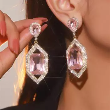Темпераментные серьги со стразами из цветного стекла Персонализированные преувеличенные серьги Модные серьги Женские серьги