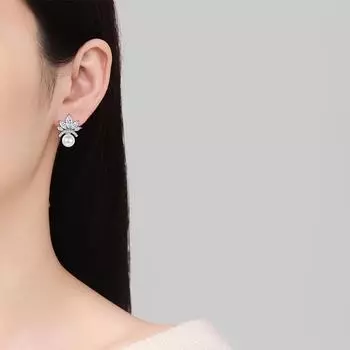 Темпераментные жемчужные серьги для женщин с высококачественным легким роскошным нишевым дизайном серьги модные изысканные серьги-короны