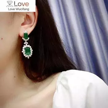 Темпераментные женские серьги в винтажном стиле с ослепительным зеленым кристаллом, роскошный подарок на годовщину для дамы, великолепные ювелирные изделия