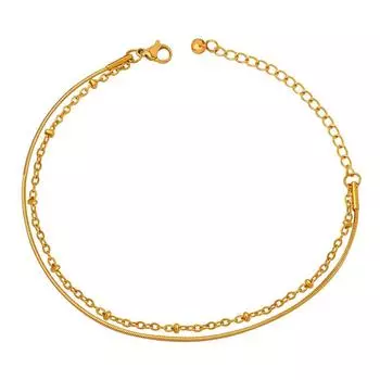 Темпераментный браслет из титановой стали, двухслойный, популярный браслет-цепочка на ключицу из золота 18 карат, женский