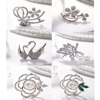 Темпераментный цвет дикая снежинка жемчуг микро инкрустация стразами брошь ювелирное изделие подарок