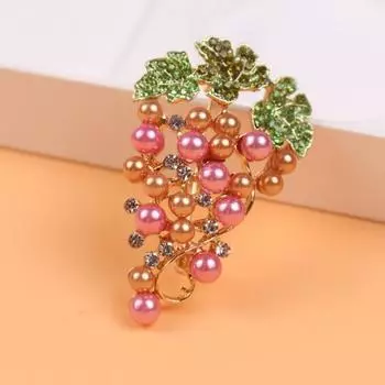 Темпераментный корсаж, брошь в виде винограда, пряжка для шарфа из хрустального шелка, женская брошь-цветок из сплава с бриллиантами
