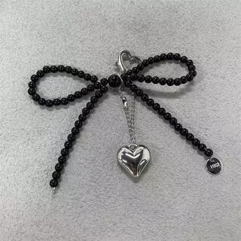 Темпераментный милый бант-сердце кулон брелок бисерный телефонный брелок бант телефон шнурок сумка украшения аксессуары подарки белый