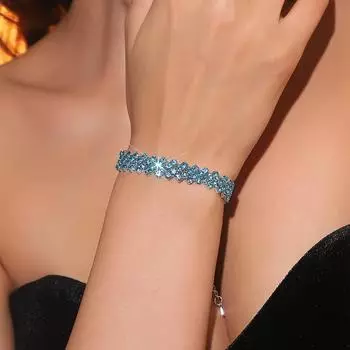 Темпераментный полный бриллиантовый браслет женский геометрический бриллиантовый трехрядный браслет со стразами рождественский подарок