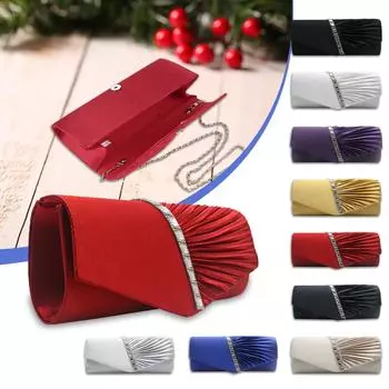 Темпераментный трехмерный саржевый вечерний подарочный пакет со стразами и стразами, женский клатч One Size темно-синий