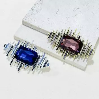 Темпераментный высококачественный суд вода бриллиант прямоугольный трехмерный брошь нишевый дизайн женская одежда корсаж ювелирные изделия булавка