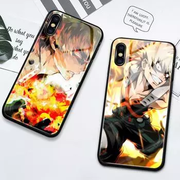 Закаленный стеклянный защитный чехол My Hero Academia Bakugou Katsuki для iPhone 6 7 8 14 Plus X XS XR 11 12 13 14 Pro Max Mini iPhone 6 6s