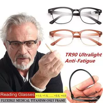 temples Computer Eyeglasses Half Frame Reading Glasses Presbyopic Eyewear Presbyopia Eyeglasses black-250