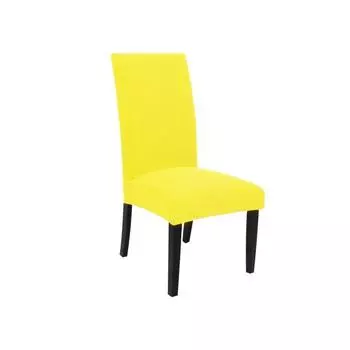 Temu Эластичный Дом Отель Обеденный Стул Чехол для Стула Утолщенный Чехол для Стула Письменный Стол Офис Противоскользящий M неоновый жёлтый