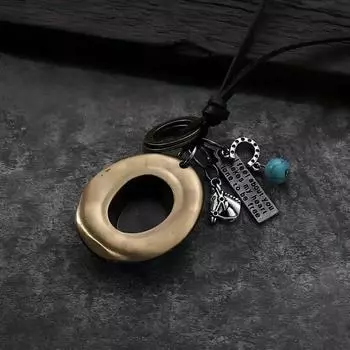 TEMU new 1-piece set personalized fashion wax thread hat necklace pendant new 7002 разноцветный