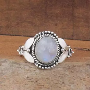 Temu Simple Butterfly Lady Luminous Stone Ring Retro Jewelry Women No. 5 белого золота