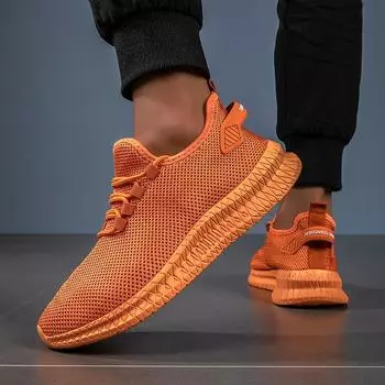 Temu Xiyin hot-selling fly-woven sneakers breathable summer men s shoes large size lightweight running shoes spot 39 чёрный