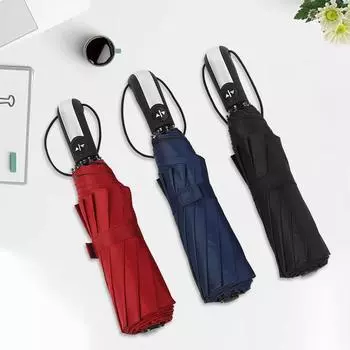 Ten-bone full umbrella printing folding three-fold umbrella vinyl weather and rain parasol umbrella