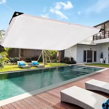 Тень, солнцезащитный крем, сетчатый чехол с прокладками, солнцезащитная сетка для беседки, растений, теплицы, сада, патио, навес B белый