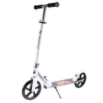 Tenboom Kickboard самокат для взрослых и детей с железным ножным тормозом, складной, 3 уровня регулировки, стоячий мотоцикл, праздничный подарок, подарок для белый