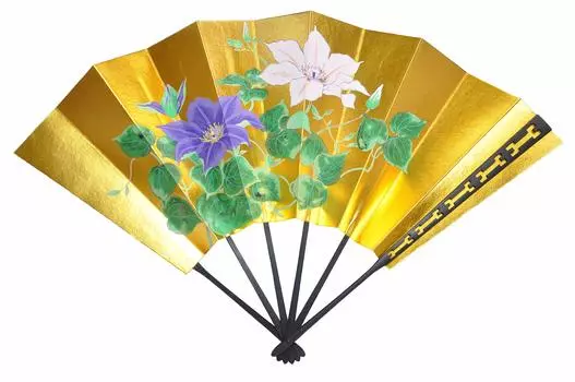 Tendai Carving Decorative Fan with Tessen and Fan Holder
