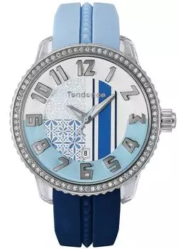 [Tendence] Часы CRAZY Medium BlueWhite Dial Stainless Steel Mineral Glass Quartz 42.5MM Watch TY930064 Womens Blue [Товар]