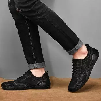 Тенденции мужской повседневной обуви из свиной кожи. Модная дышащая спортивная обувь. Нескользящая удобная деловая обувь. 38 бежевый