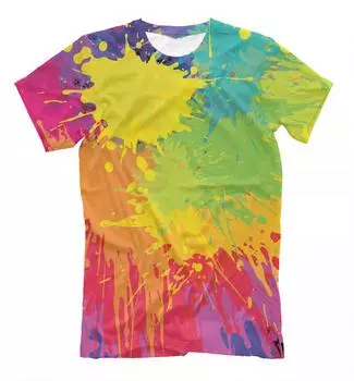 Тенденция красочных граффити для мужской футболки с короткими рукавами, красочная футболка с допамином, модная дышащая футболка L