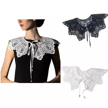 Тенденция женской моды и щедрый классический искусственный воротник на все случаи жизни One Size белый