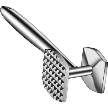 Тендерайзер для мяса из нержавеющей стали 304, молоток для мяса/молоток/толкатель для размягчения и отбивания стейков, говядины и птицы. Цельнометаллическая конструкция серебряный