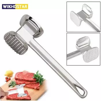 Тендерайзер для мяса, молоток 19 см, бытовой алюминиевый сплав, металлический молоток для стейка, кухонный инструмент, сверхмощный, прочный, двусторонний тендерайзер