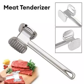 Тендерайзер для мяса, молоток 19 см, бытовой алюминиевый сплав, металлический молоток для стейка, кухонный инструмент, сверхмощный, прочный, двусторонний тендерайзер