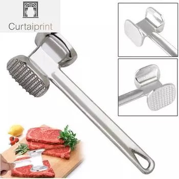 Тендерайзер для мяса, молоток 19 см, бытовой алюминиевый сплав, металлический молоток для стейка, кухонный инструмент, сверхмощный, прочный, двусторонний тендерайзер