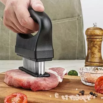 Тендерайзер для мяса с 48 сверхострыми игольчатыми лезвиями из нержавеющей стали, нержавеющий кухонный инструмент для размягчения говядины, свинины, индейки, рыбы жёлтый