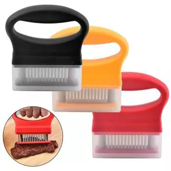 Тендерайзер для мяса с 48 сверхострыми игольчатыми лезвиями из нержавеющей стали, нержавеющий кухонный инструмент для размягчения говядины, свинины, индейки, рыбы жёлтый