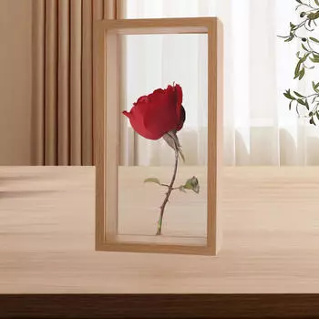 Теневая рамка 3D фоторамка Букет Значки Свадебный цветок,Прозрачный,Искусство со стеклянной крышкой,Сувенир