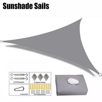 Теневые паруса, треугольный садовый патио, устойчивый к ультрафиолетовому излучению водонепроницаемый тент из полиэстера, навес для бассейна, навес для кемпинга и пешего туризма 200x200x200cm серый