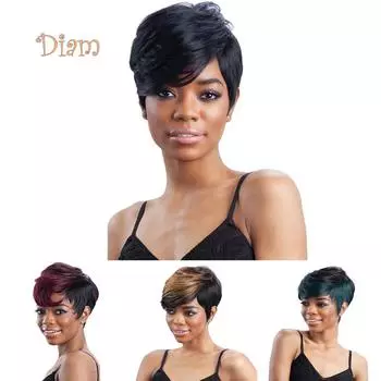 Tenfyer косая челка короткий вьющийся парик для женщин Очаровательный повседневный парик для косплея 66128-2-Golden+Black